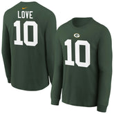 Jordan Love Green Bay Packers Youth Player Name & Number Long Sleeve T-Shirt - Green T-shirts