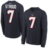 C.J. Stroud Houston Texans Youth Player Name & Number Long Sleeve T-Shirt - Navy T-shirts