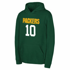 Jordan Love Green Bay Packers Outerstuff Mainliner Player Name & Number Hoodie - Green Hoodies