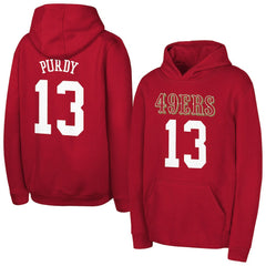 Brock Purdy San Francisco 49ers Outerstuff Mainliner Player Name & Number Hoodie - Scarlet Hoodies