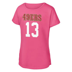 Brock Purdy San Francisco 49ers Outerstuff Girls Youth Player Name & Number T-Shirt - Pink T-shirts