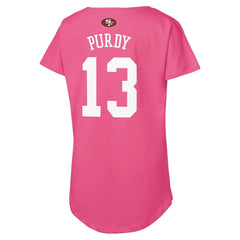 Brock Purdy San Francisco 49ers Outerstuff Girls Youth Player Name & Number T-Shirt - Pink T-shirts