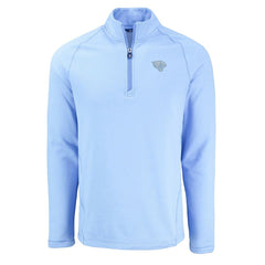 Jacksonville Jaguars Cutter & Buck Peshastin Eco Fleece Recycled Raglan Quarter-Zip Top - Powder Blue Tops