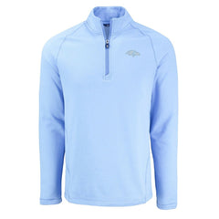 Baltimore Ravens Cutter & Buck Peshastin Eco Fleece Recycled Raglan Quarter-Zip Top - Powder Blue Tops