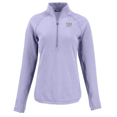 Cincinnati Bengals Cutter & Buck Women's Peshastin Eco Fleece Recycled Half-Zip Top - Purple Tops