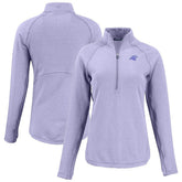 Carolina Panthers Cutter & Buck Women's Peshastin Eco Fleece Recycled Half-Zip Top - Purple Tops