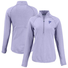 Atlanta Falcons Cutter & Buck Women's Peshastin Eco Fleece Recycled Half-Zip Top - Purple Tops