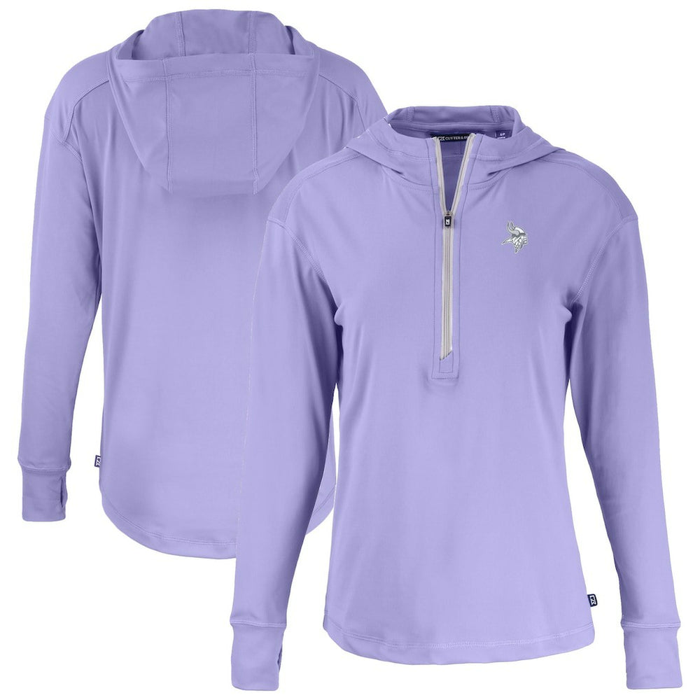 Minnesota Vikings Cutter & Buck Women's Daybreak Eco Recycled Half-Zip Hoodie - Purple Hoodies
