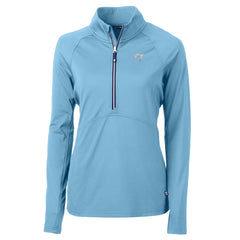 Tampa Bay Buccaneers Cutter & Buck Women's Adapt Eco Knit Stretch Recycled Half-Zip Top - Powder Blue Tops