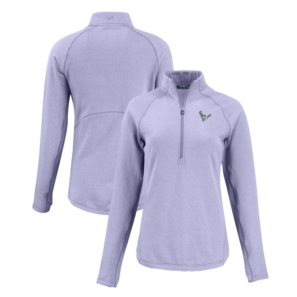 Houston Texans Cutter & Buck Women's Peshastin Eco Fleece Recycled Half-Zip Top - Purple Tops