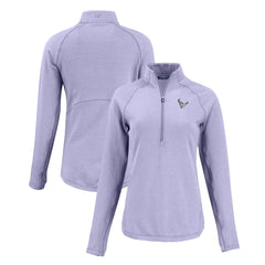 Houston Texans Cutter & Buck Women's Peshastin Eco Fleece Recycled Half-Zip Top - Purple Tops