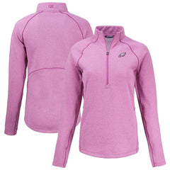 Philadelphia Eagles Cutter & Buck Women's Peshastin Eco Fleece Recycled Half-Zip Top - Pink Tops
