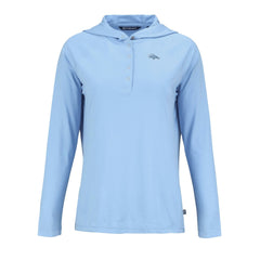 Denver Broncos Cutter & Buck Women's Coastline Epic Comfort Eco Recycled Long Sleeve Hoodie T-Shirt - Powder Blue Hoodies