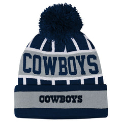 Dallas Cowboys Outerstuff Youth Go Fast Cuffed Knit Hat with Pom - Navy Hats
