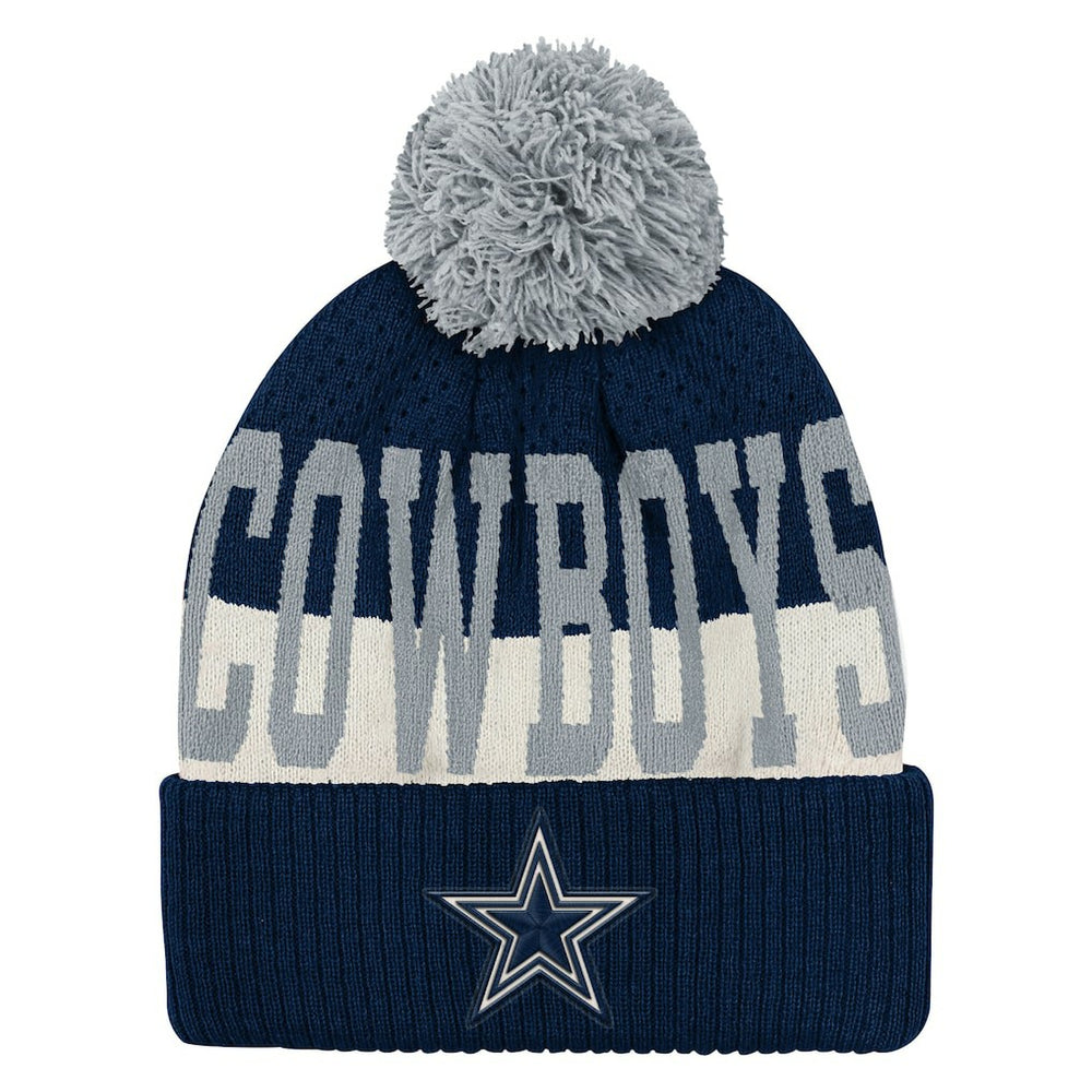 Dallas Cowboys Outerstuff Youth Modern Fan Cuffed Knit Hat with Pom - Navy Hats