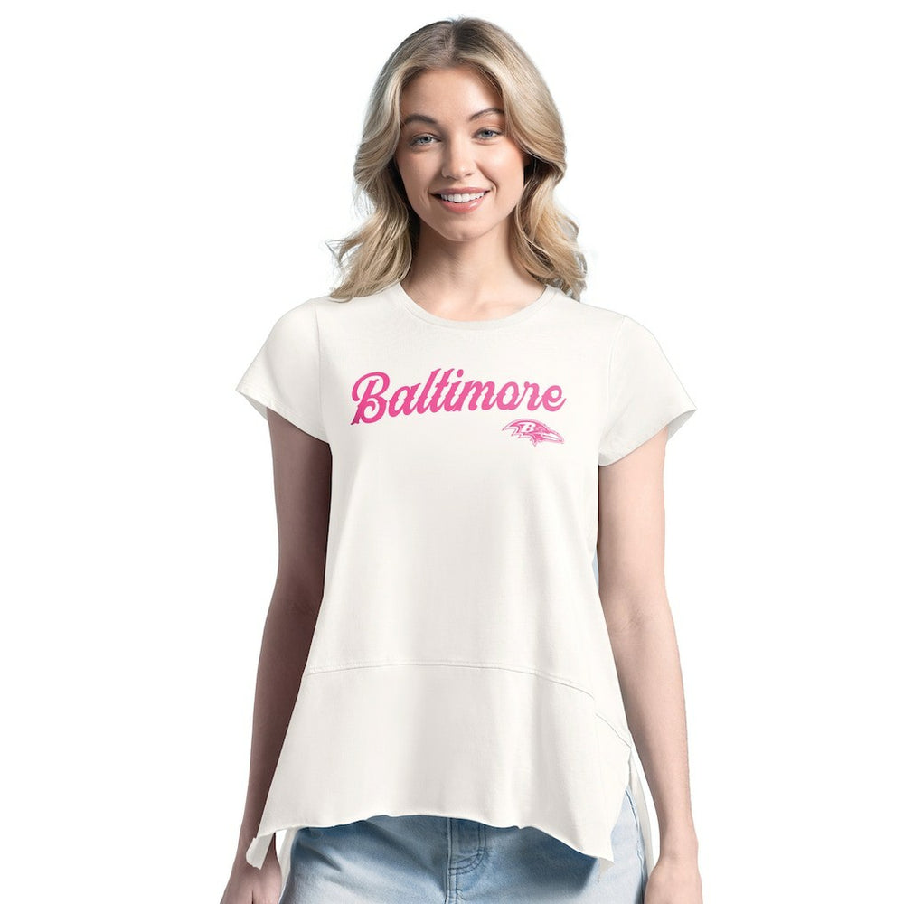 Baltimore Ravens Margaritaville Women's Gametime Is Paradise T-Shirt - Cream T-shirts
