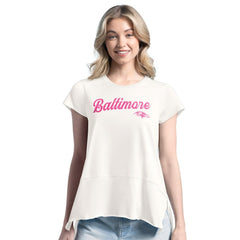 Baltimore Ravens Margaritaville Women's Gametime Is Paradise T-Shirt - Cream T-shirts