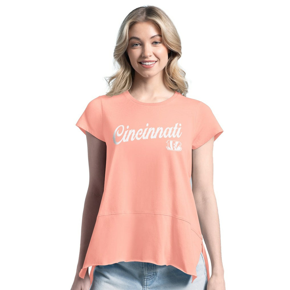 Cincinnati Bengals Margaritaville Women's Gametime Is Paradise T-Shirt - Light Orange T-shirts