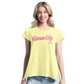 Kansas City Chiefs Margaritaville Women's Gametime Is Paradise T-Shirt - Yellow T-shirts
