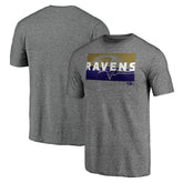 Baltimore Ravens Square Off Tri-Blend T-Shirt - Heather Gray T-shirts
