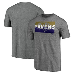Baltimore Ravens Square Off Tri-Blend T-Shirt - Heather Gray T-shirts