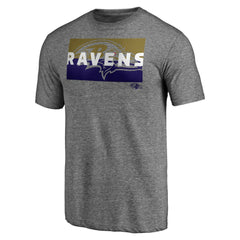Baltimore Ravens Square Off Tri-Blend T-Shirt - Heather Gray T-shirts