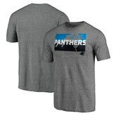 Carolina Panthers Square Off Tri-Blend T-Shirt - Heather Gray T-shirts