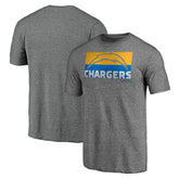 Los Angeles Chargers Square Off Tri-Blend T-Shirt - Heather Gray T-shirts