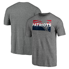 New England Patriots Square Off Tri-Blend T-Shirt - Heather Gray T-shirts