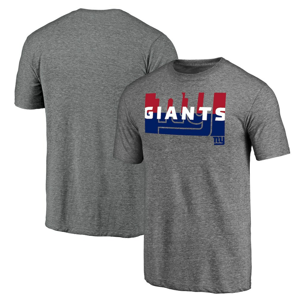 New York Giants Square Off Tri-Blend T-Shirt - Heather Gray T-shirts