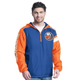 New York Islanders G-III Sports by Carl Banks Lateral Half-Zip Hoodie Jacket - Royal/Orange | US 202575836