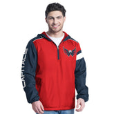 Washington Capitals G-III Sports by Carl Banks Lateral Half-Zip Hoodie Jacket - Red/Navy | US 202575844