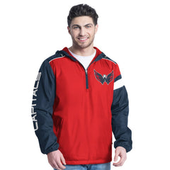 Washington Capitals G-III Sports by Carl Banks Lateral Half-Zip Hoodie Jacket - Red/Navy | US 202575844