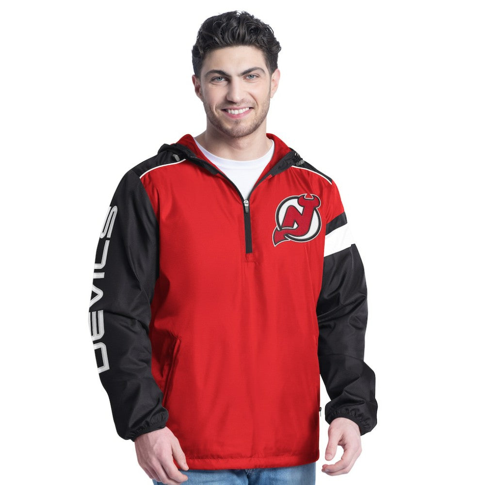 New Jersey Devils G-III Sports by Carl Banks Lateral Half-Zip Hoodie Jacket - Red/Black | US 202575854