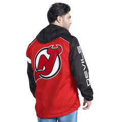 New Jersey Devils G-III Sports by Carl Banks Lateral Half-Zip Hoodie Jacket - Red/Black | US 202575854