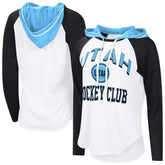 Utah Mammoth G-III 4Her by Carl Banks Women's VIP Raglan Long Sleeve Hoodie T-Shirt - White | US 202575908