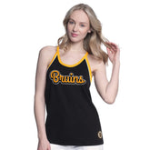 Boston Bruins G-III 4Her by Carl Banks Women's Curveball Racerback Scoop Neck Slub Tank Top - Black | US 202575920