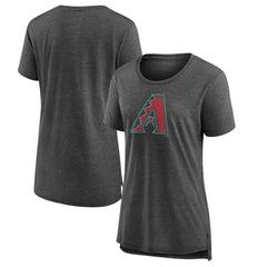 Arizona Diamondbacks Women's Weathered Official Logo Tri-Blend T-Shirt - Gray T-shirts