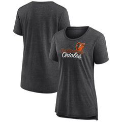 Baltimore Orioles Women's Practice Time Tri-Blend T-Shirt - Gray T-shirts