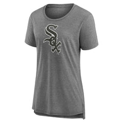 Chicago White Sox Women's Weathered Official Logo Tri-Blend T-Shirt - Gray T-shirts
