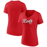 Cincinnati Reds Women's One And Only V-Neck T-Shirt - Red T-shirts