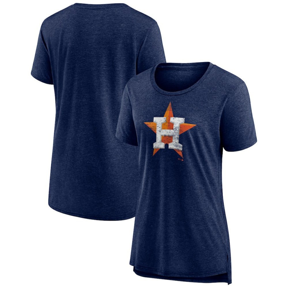 Houston Astros Women's Weathered Official Logo Tri-Blend T-Shirt - Navy T-shirts