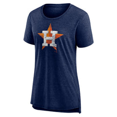 Houston Astros Women's Weathered Official Logo Tri-Blend T-Shirt - Navy T-shirts