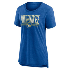 Milwaukee Brewers Women's Toppler Tri-Blend T-Shirt - Royal T-shirts