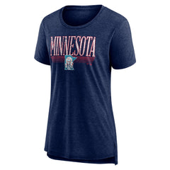 Minnesota Twins Women's Toppler Tri-Blend T-Shirt - Navy T-shirts