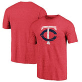 Minnesota Twins Weathered Official Logo Tri-Blend T-Shirt - Red T-shirts