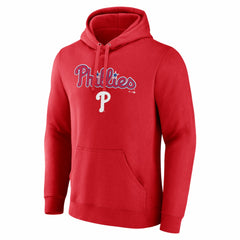 Philadelphia Phillies Team Lockup Pullover Hoodie - Red Hoodies