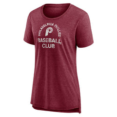 Philadelphia Phillies Women's Selected First Tri-Blend T-Shirt - Burgundy T-shirts