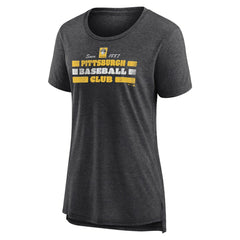 Pittsburgh Pirates Women's Power Swing Tri-Blend T-Shirt - Gray T-shirts