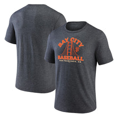 San Francisco Giants Bay City Baseball Tri-Blend T-Shirt - Charcoal T-shirts